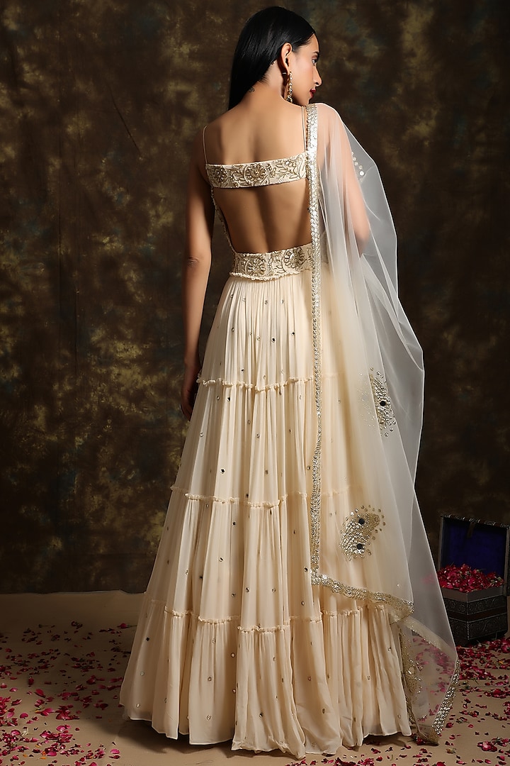 Ivory Embroidered Wedding Anarkali Set by NIAMH by Kriti at Pernia's Pop Up Shop