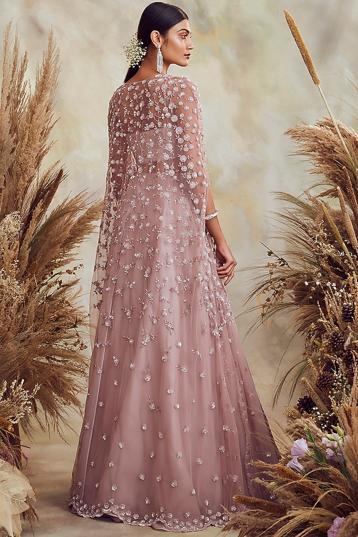 Lilac Hand Embroidered Skirt Set by NIAMH by Kriti at Pernia's Pop Up Shop