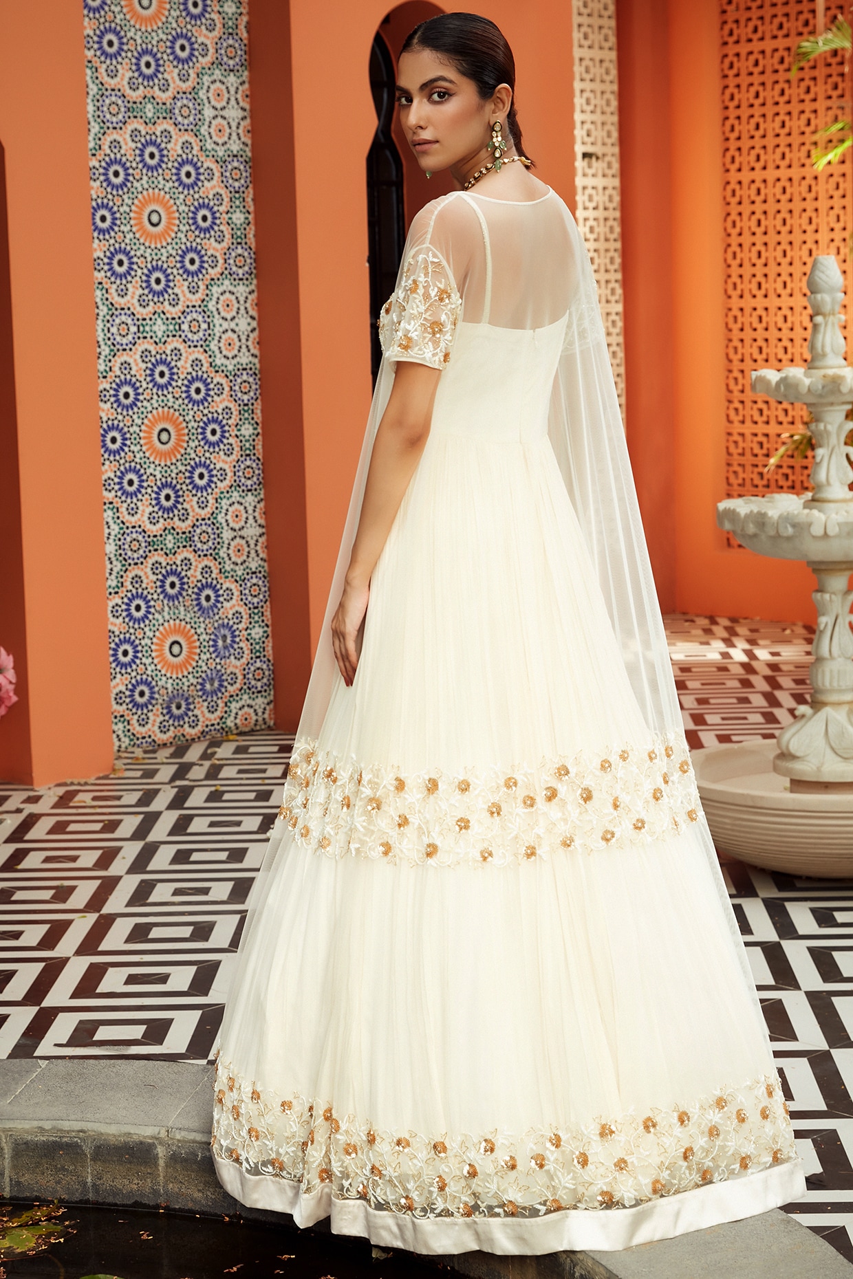 Anarkali dress with cape online
