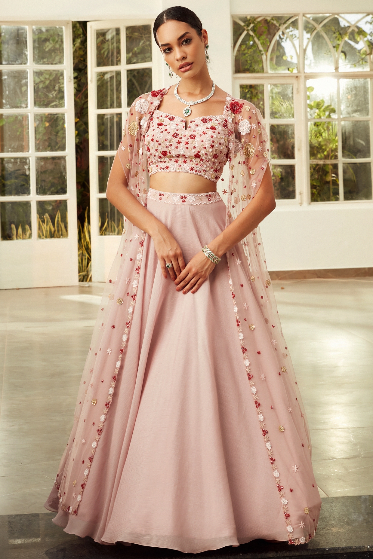 Poncho lehenga dress sales