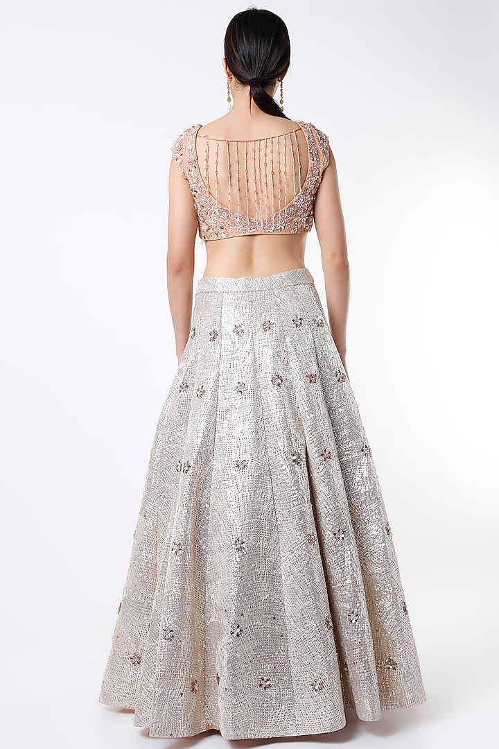 Silver Embroidered Wedding Lehenga Set by NIAMH by Kriti at Pernia's Pop Up Shop