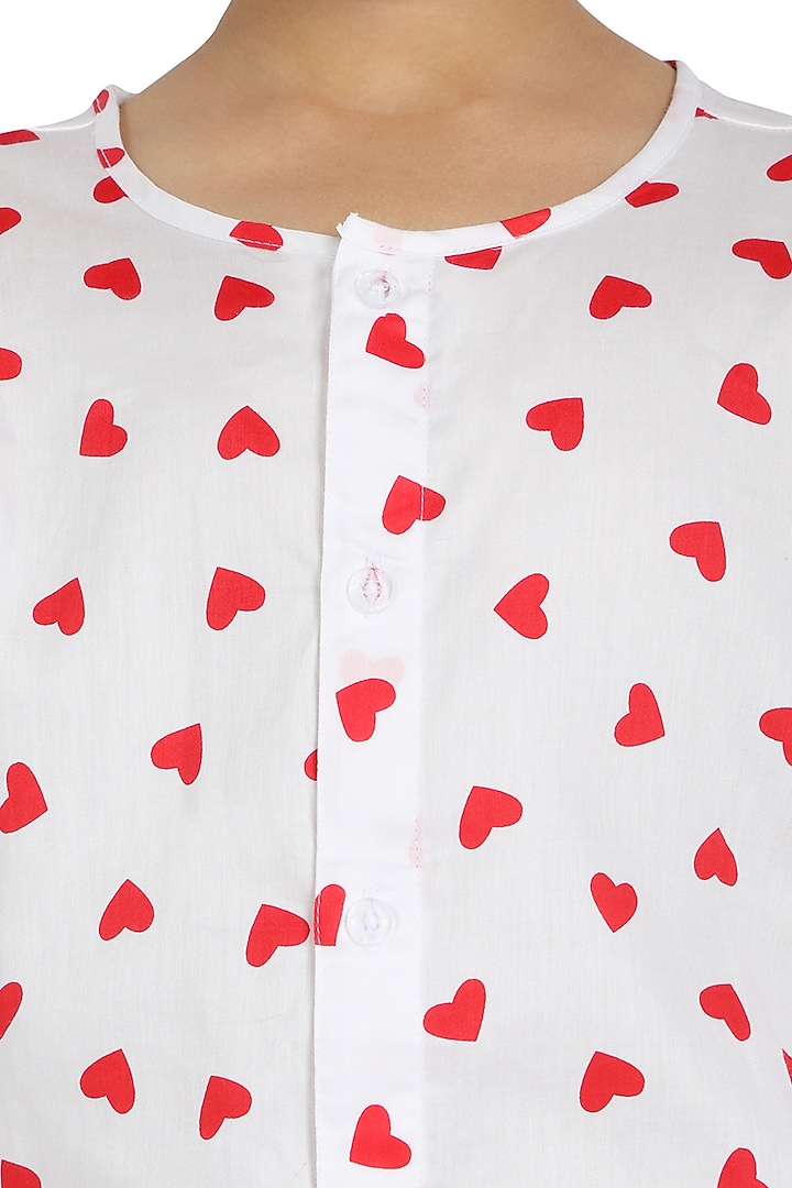 White Night Suit In Cotton For Girls by Nigh Nigh label at Pernia's Pop Up Shop