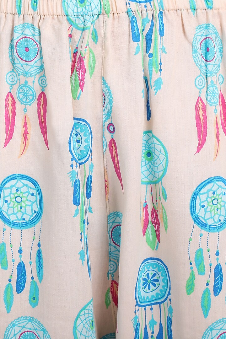 Peach Cotton Printed Night Suit For Girls by Nigh Nigh label at Pernia's Pop Up Shop
