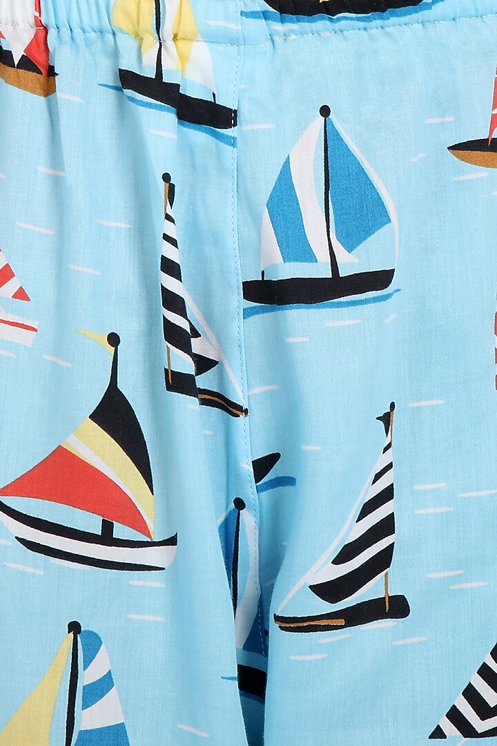 Sky Blue Cotton Night Suit For Boys by Nigh Nigh label at Pernia's Pop Up Shop