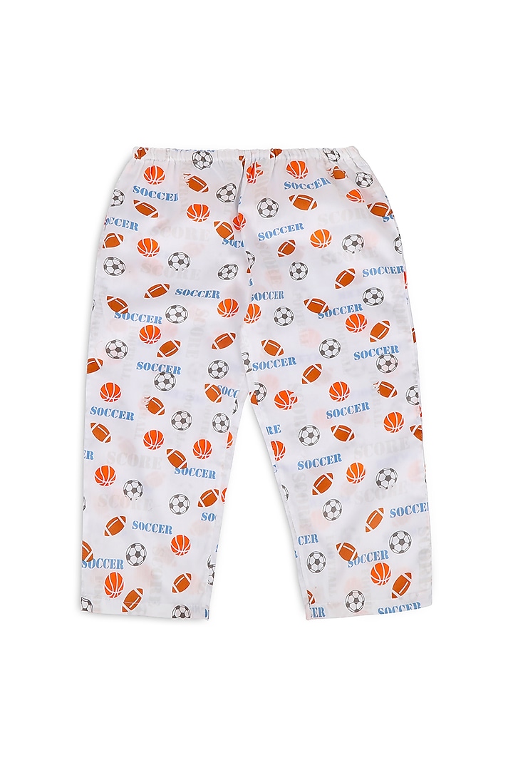 White Printed Night Suit For Boys by Nigh Nigh label at Pernia's Pop Up Shop