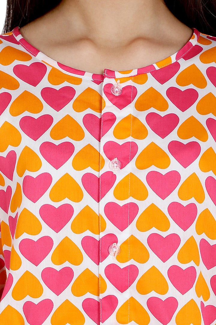 Pink Printed Night Suit For Girls by Nigh Nigh label at Pernia's Pop Up Shop