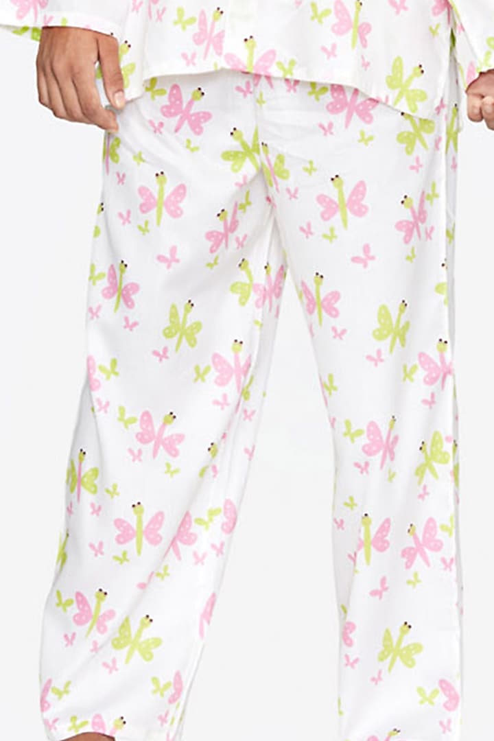 White Cotton Night Suit For Girls by Nigh Nigh label at Pernia's Pop Up Shop