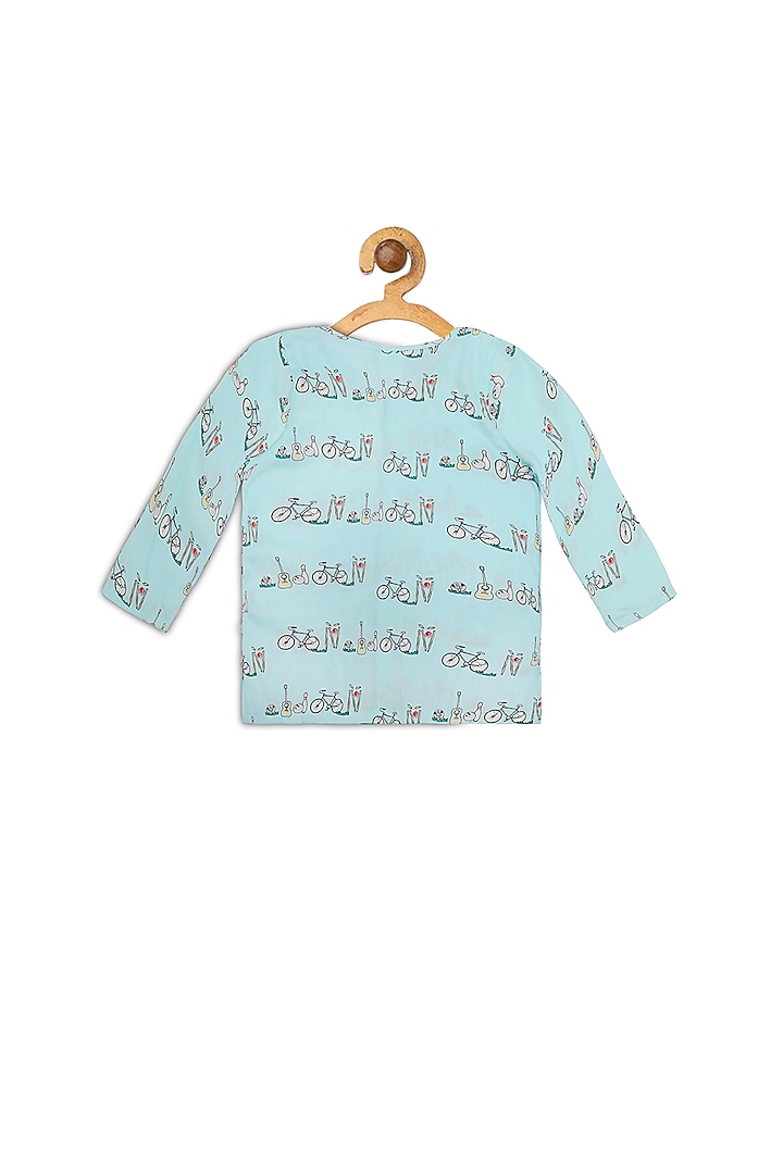 Powder Blue Cotton Night Suit For Boys by Nigh Nigh label at Pernia's Pop Up Shop