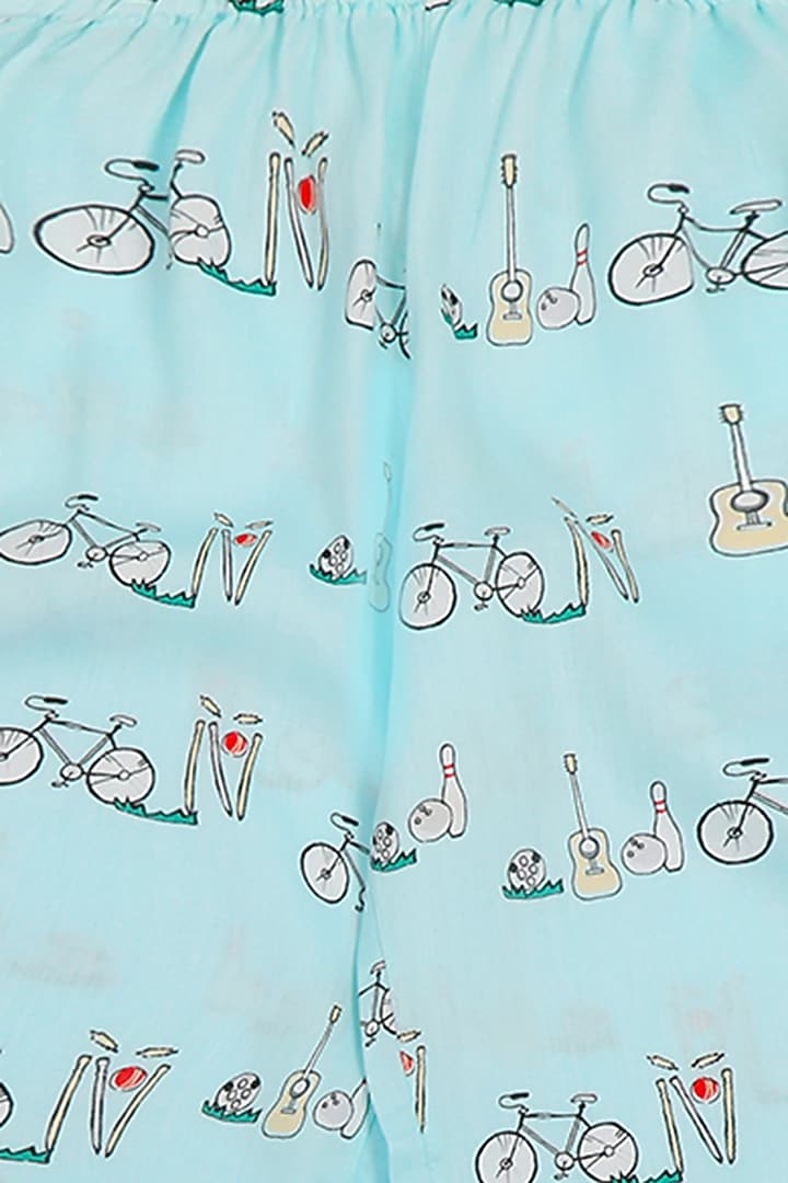 Powder Blue Cotton Night Suit For Boys by Nigh Nigh label at Pernia's Pop Up Shop