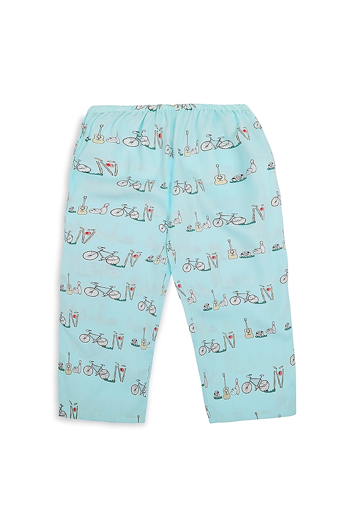 Powder Blue Cotton Night Suit For Boys by Nigh Nigh label at Pernia's Pop Up Shop