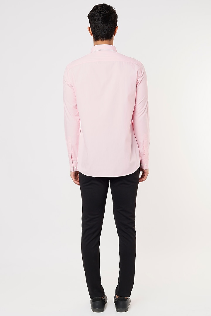 Blush Pink Embroidered Party Wear Shirt by NOONOO at Pernia's Pop Up Shop