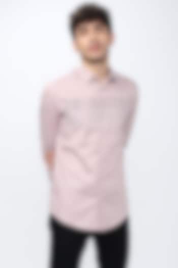 Blush Pink Embroidered Party Wear Shirt by NOONOO at Pernia's Pop Up Shop