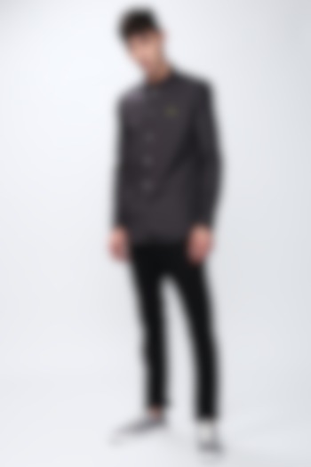 Grey Embroidered Luthai Party Wear Shirt by NOONOO at Pernia's Pop Up Shop