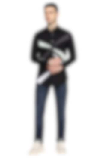 Black Embroidered Party Wear Shirt by NOONOO at Pernia's Pop Up Shop