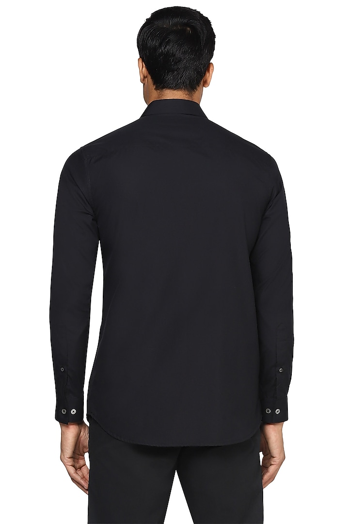 Black Zari Embroidered Summer Shirt by NOONOO at Pernia's Pop Up Shop