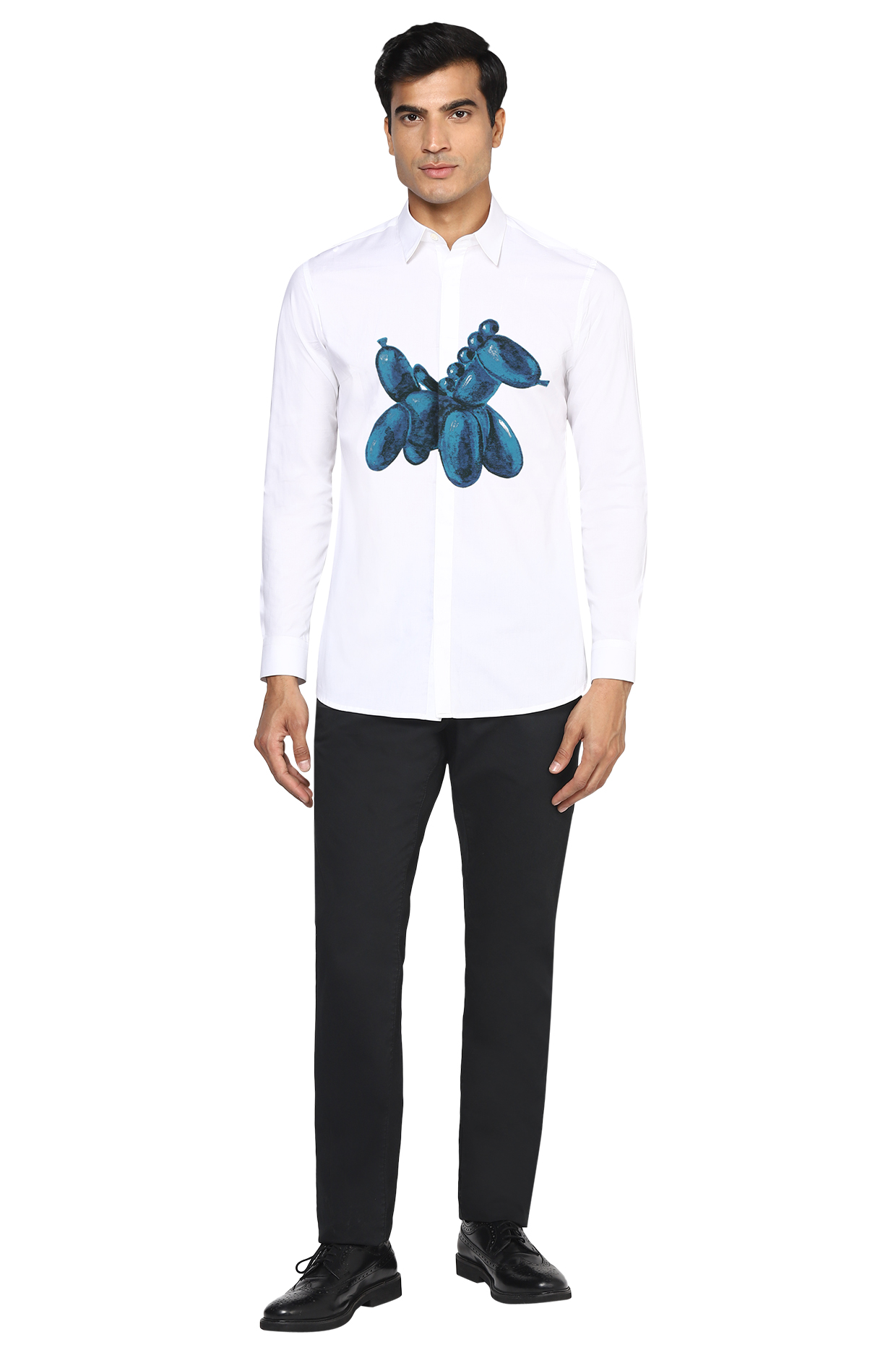 White Printed Party  start Shirt by NOONOO at Pernia's Pop Up Shop