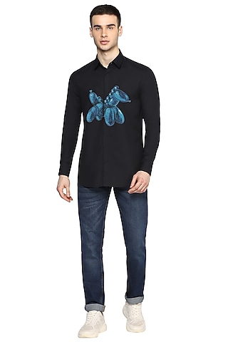 Black Printed Shirt by NOONOO