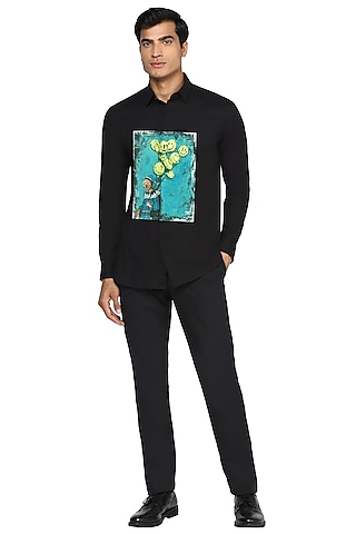 Black Shirt With Joker Print by NOONOO