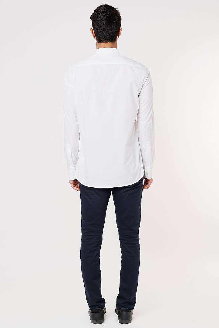 White Embroidered Party Wear Shirt by NOONOO at Pernia's Pop Up Shop