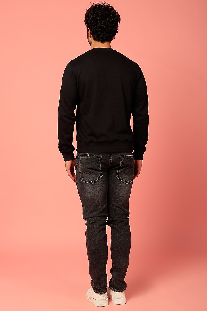 Black Graphic Printed Sweatshirt by NOONOO at Pernia's Pop Up Shop