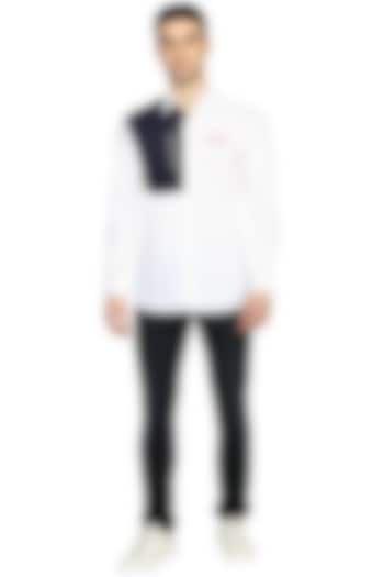 White Embroidered Party Wear Shirt by NOONOO at Pernia's Pop Up Shop