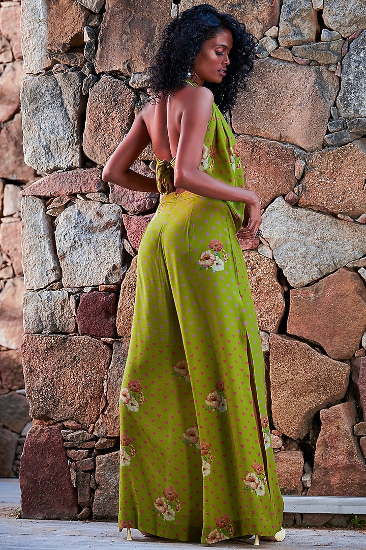Green Printed Pants Set by Nautanky By Nilesh Parashar at Pernia's Pop Up Shop