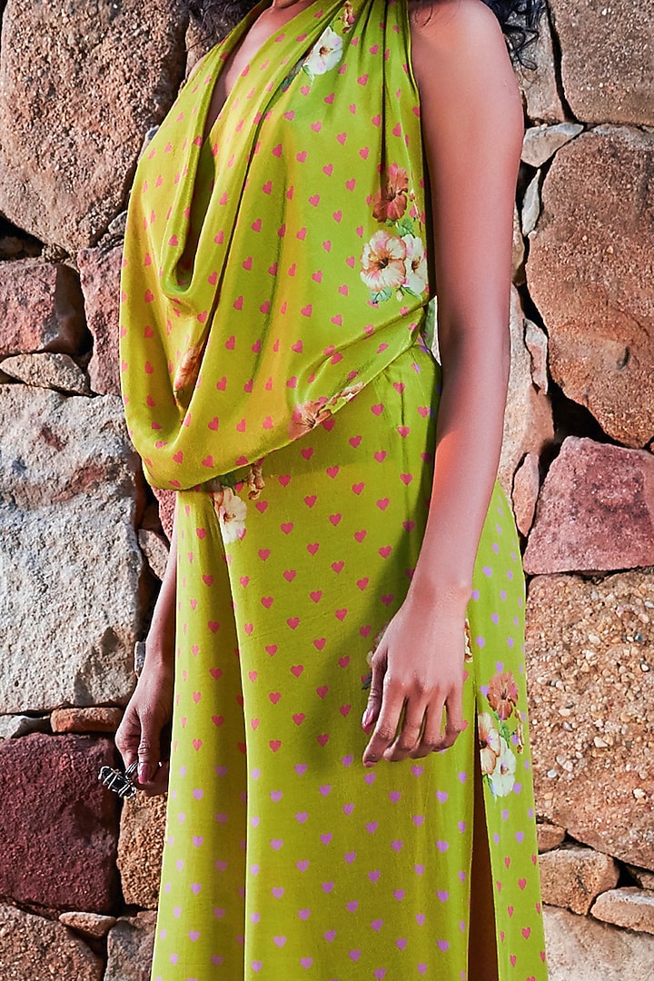 Green Printed Pants Set by Nautanky By Nilesh Parashar at Pernia's Pop Up Shop