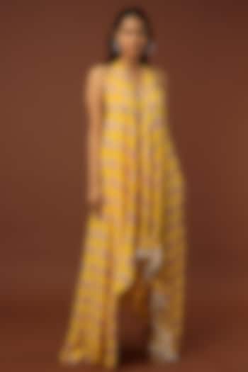 Yellow Printed Dress by Nautanky By Nilesh Parashar