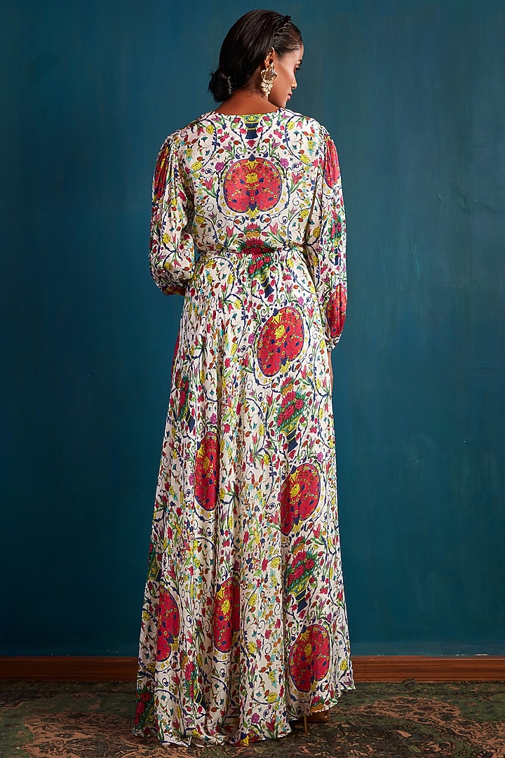 White Chiffon Skirt Set by Nautanky By Nilesh Parashar at Pernia's Pop Up Shop
