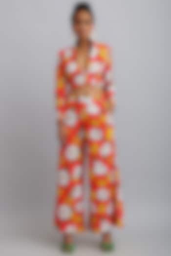 Tangy Red Printed Pant Set by Nautanky By Nilesh Parashar at Pernia's Pop Up Shop