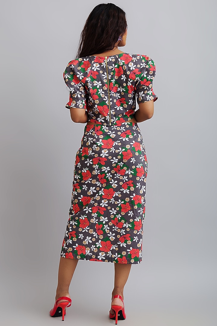 Multi-Coloured Cotton Skirt Set by Nautanky By Nilesh Parashar at Pernia's Pop Up Shop