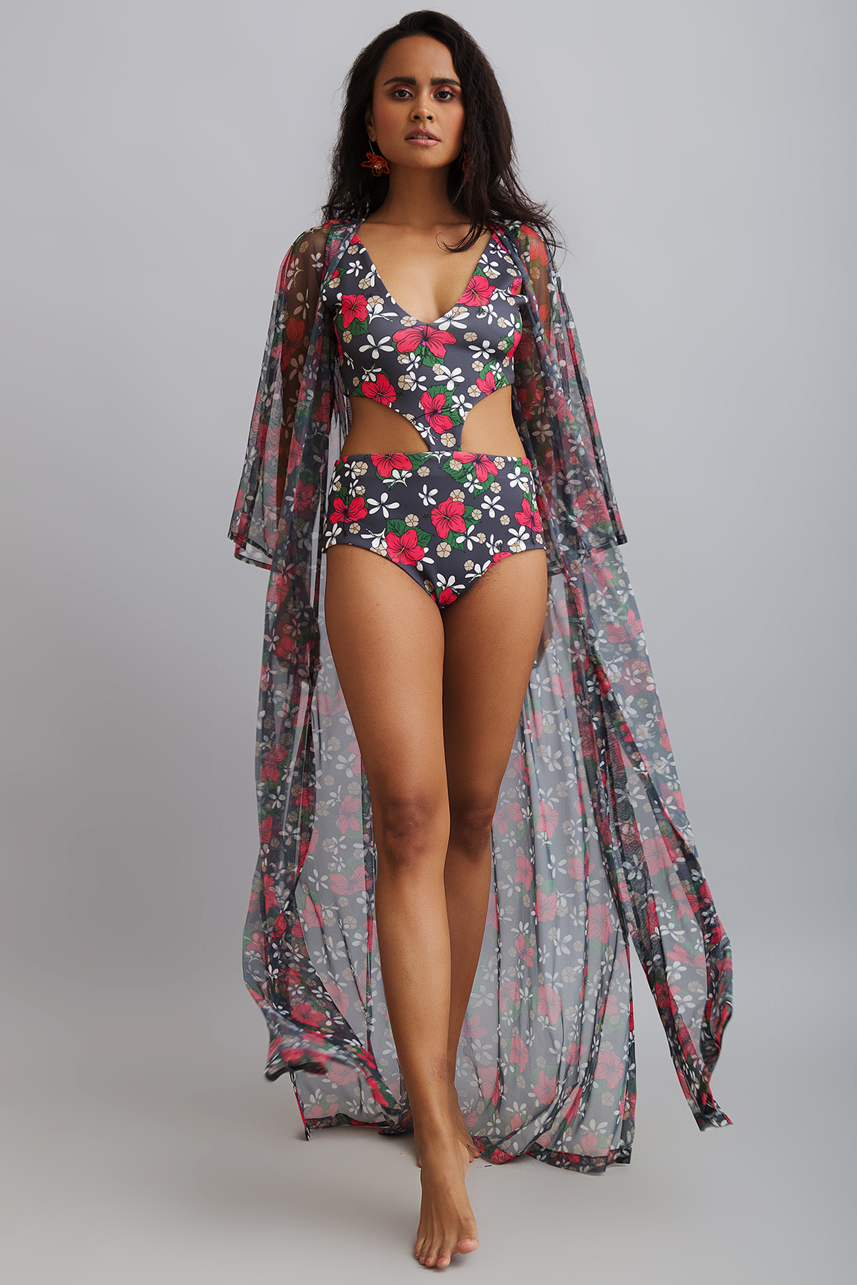 Multi-Colored Neoprene Printed Summer Dress by Nautanky By Nilesh Parashar at Pernia's Pop Up Shop