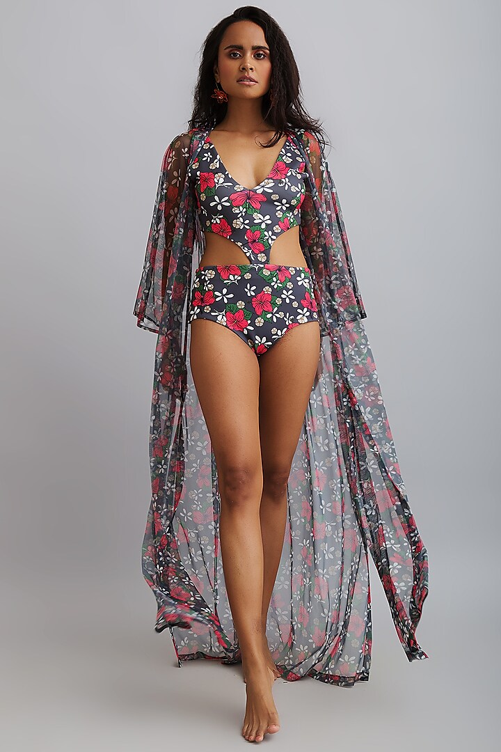 Multi-Colored Neoprene Printed Summer Dress by Nautanky By Nilesh Parashar at Pernia's Pop Up Shop