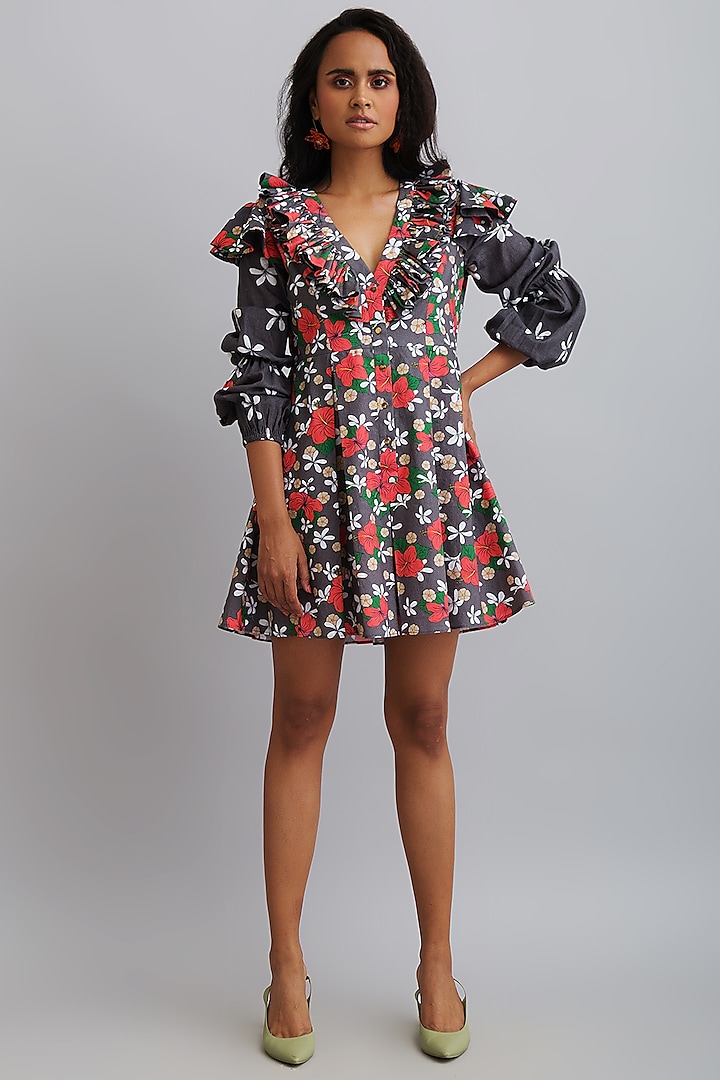 Multi-Colored Printed Vacation Dress by Nautanky By Nilesh Parashar at Pernia's Pop Up Shop