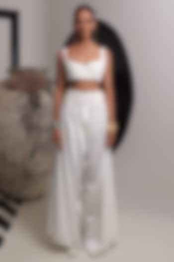 Ivory Handwoven Cotton Co-Ord Set by Nautanky By Nilesh Parashar at Pernia's Pop Up Shop
