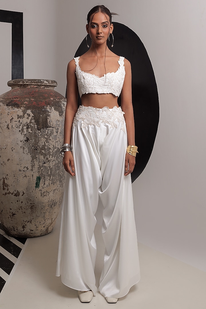Ivory Handwoven Cotton Co-Ord Set by Nautanky By Nilesh Parashar at Pernia's Pop Up Shop