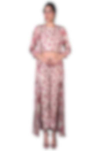 Blush Pink & Ivory Printed Pant Set by Nautanky By Nilesh Parashar at Pernia's Pop Up Shop
