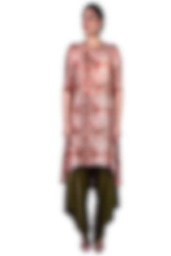Coral Orange Printed Kurta Set by Nautanky By Nilesh Parashar at Pernia's Pop Up Shop