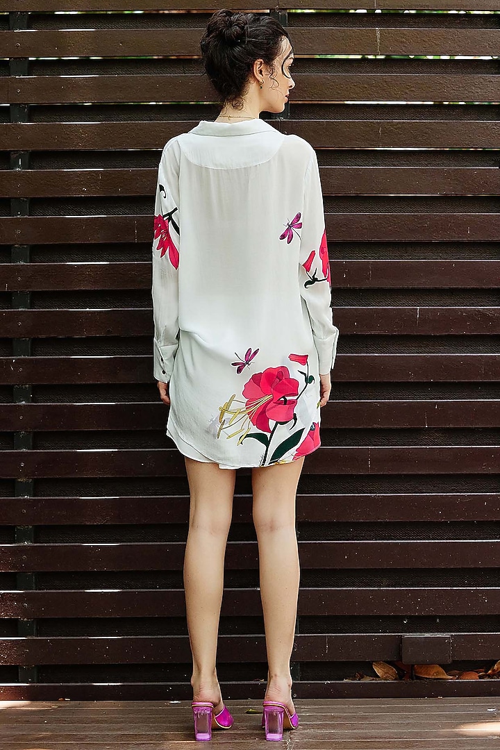 White Natural Crepe Floral Printed Co-Ord Set by Nautanky By Nilesh Parashar at Pernia's Pop Up Shop