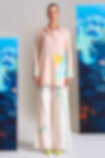 Earthy Beige Cotton Linen Printed Co-Ord Set by Nautanky By Nilesh Parashar at Pernia's Pop Up Shop