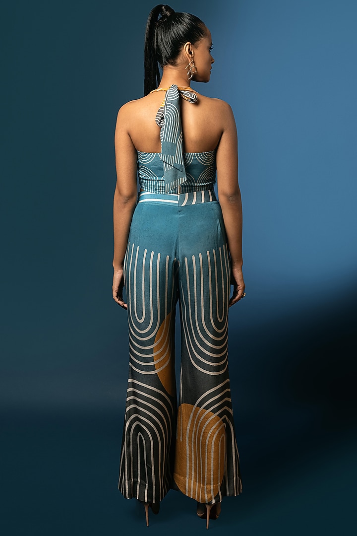 Multi Colored Natural Crepe Pant Set by Nautanky By Nilesh Parashar at Pernia's Pop Up Shop