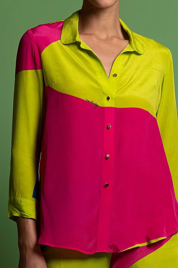 Multi-Colored Natural Crepe Pant Set by Nautanky By Nilesh Parashar at Pernia's Pop Up Shop