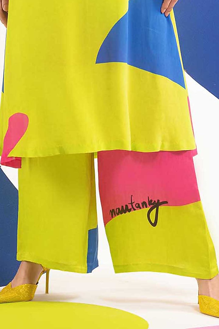 Multi-Colored Natural Crepe Tunic Set by Nautanky By Nilesh Parashar at Pernia's Pop Up Shop