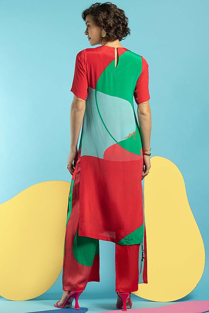 Multi-Colored Tunic Set In Natural Crepe by Nautanky By Nilesh Parashar at Pernia's Pop Up Shop
