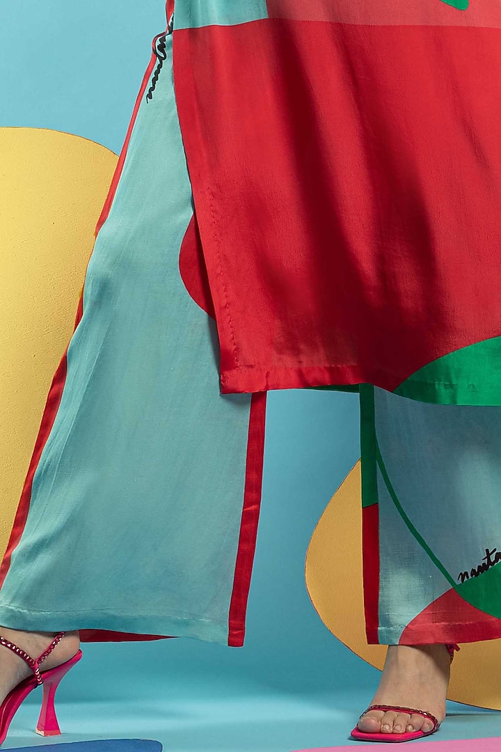 Multi-Colored Tunic Set In Natural Crepe by Nautanky By Nilesh Parashar at Pernia's Pop Up Shop