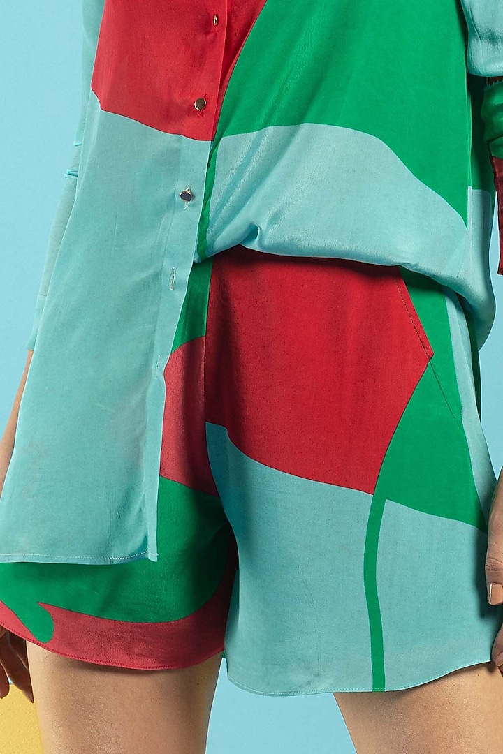 Multi-Colored Co-Ord Set In Natural Crepe by Nautanky By Nilesh Parashar at Pernia's Pop Up Shop