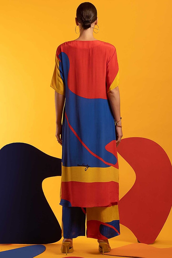 Multi-Colored Tunic Set In Natural Crepe by Nautanky By Nilesh Parashar at Pernia's Pop Up Shop