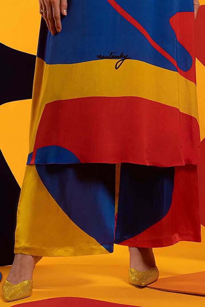 Multi-Colored Tunic Set In Natural Crepe by Nautanky By Nilesh Parashar at Pernia's Pop Up Shop