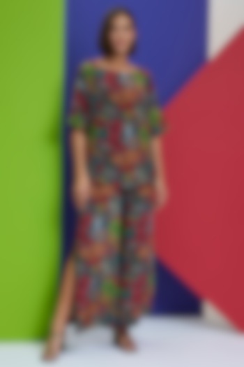 Brick Red Natural Crepe Co-Ord Set by Nautanky By Nilesh Parashar at Pernia's Pop Up Shop