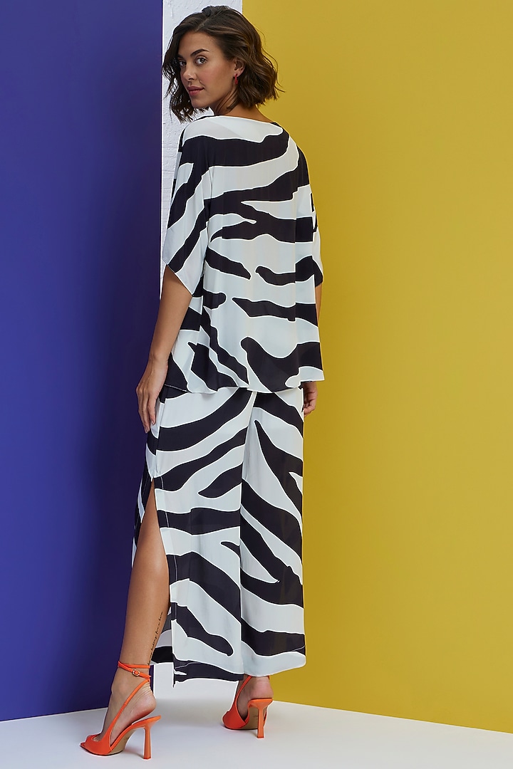 Black & White Natural Crepe Co-Ord Set by Nautanky By Nilesh Parashar at Pernia's Pop Up Shop